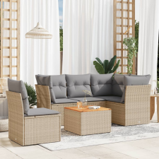 vidaXL 6 részes vegyes bézs polyrattan kerti ülőgarnitúra párnákkal kerti bútor