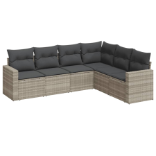 vidaXL 6 részes világosszürke polyrattan kerti ülőgarnitúra párnákkal (3219002) kerti bútor