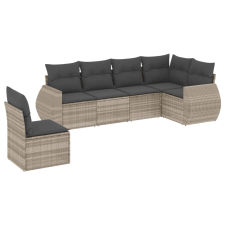 vidaXL 6 részes világosszürke polyrattan kerti ülőgarnitúra párnákkal (3221431) kerti bútor