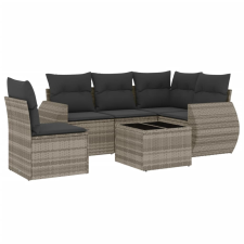 vidaXL 6 részes világosszürke polyrattan kerti ülőgarnitúra párnákkal (3253719) kerti bútor