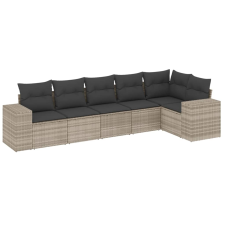vidaXL 6 részes világosszürke polyrattan kerti ülőgarnitúra párnákkal (3254929) kerti bútor