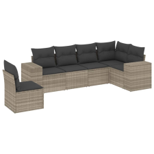 vidaXL 6 részes világosszürke polyrattan kerti ülőgarnitúra párnákkal (3254969) kerti bútor