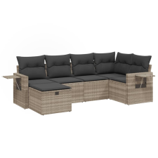 vidaXL 6 részes világosszürke polyrattan kerti ülőgarnitúra párnákkal (3263798) kerti bútor