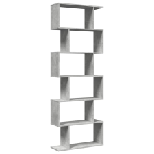 vidaXL 6 szintes betonszürke fa térelválasztó könyvespolc 70x24x193 cm (858087) bútor