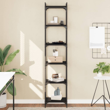 vidaXL 6 szintes fekete szerelt fa könyvespolc 40 x 30 x 188 cm bútor