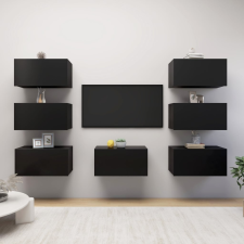 vidaXL 7 db fekete forgácslap TV-szekrény 30,5 x 30 x 60 cm bútor