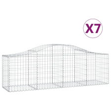 vidaXL 7 db íves horganyzott vas gabion kosár 200x50x60/80 cm (3145603) kerti tárolás
