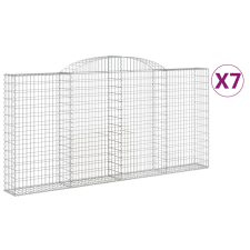 vidaXL 7 db íves horganyzott vas gabion kosár 300x30x140/160 cm (3146562) kerti tárolás