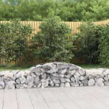 vidaXL 7 db íves horganyzott vas gabion kosár 300x50x40/60 cm kerti tárolás