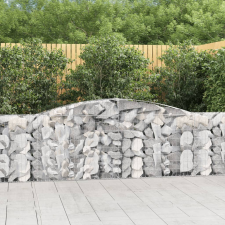 vidaXL 7 db íves horganyzott vas gabion kosár 400x30x100/120 cm kerti dekoráció
