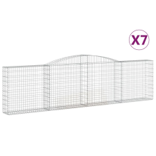 vidaXL 7 db íves horganyzott vas gabion kosár 400x30x100/120 cm (3146871) kerti tárolás