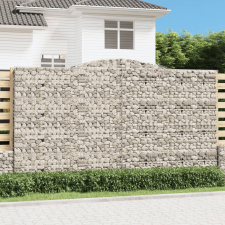 vidaXL 7 db íves horganyzott vas gabion kosár 400x30x220/240 cm kerti tárolás