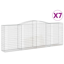 vidaXL 7 db íves horganyzott vas gabion kosár 400x50x140/160 cm (3147027) kerti tárolás