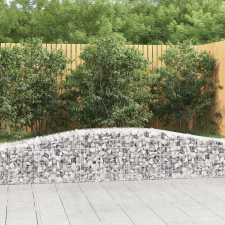 vidaXL 7 db íves horganyzott vas gabion kosár 400x50x40/60 cm kerti dekoráció
