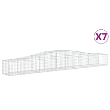 vidaXL 7 db íves horganyzott vas gabion kosár 400x50x40/60 cm (3145922) kerti tárolás