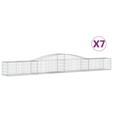 vidaXL 7 db íves horganyzott vas gabion kosár 400x50x40/60 cm (3146962) kerti tárolás