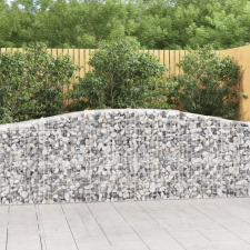 vidaXL 7 db íves horganyzott vas gabion kosár 400x50x80/100 cm bútor
