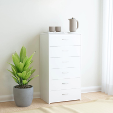 vidaXL 7 fiókos fehér forgácslap tálalószekrény 50 x 34 x 96 cm bútor