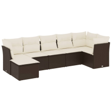 vidaXL 7 részes barna polyrattan kerti ülőgarnitúra párnákkal (3217973) kerti bútor