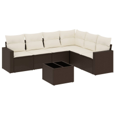 vidaXL 7 részes barna polyrattan kerti ülőgarnitúra párnákkal (3219013) kerti bútor