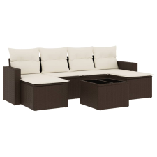 vidaXL 7 részes barna polyrattan kerti ülőgarnitúra párnákkal (3219323) kerti bútor