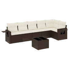 vidaXL 7 részes barna polyrattan kerti ülőgarnitúra párnákkal (3220202) kerti bútor
