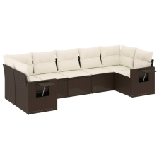 vidaXL 7 részes barna polyrattan kerti ülőgarnitúra párnákkal (3220592) kerti bútor