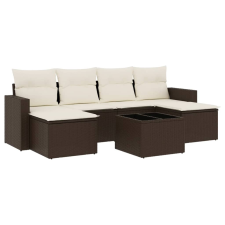 vidaXL 7 részes barna polyrattan kerti ülőgarnitúra párnákkal (3251670) kerti bútor