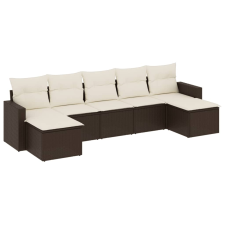 vidaXL 7 részes barna polyrattan kerti ülőgarnitúra párnákkal (3251680) kerti bútor