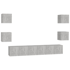 vidaXL 7 részes betonszürke forgácslap TV-szekrényszett (3079081) bútor
