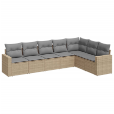 vidaXL 7 részes bézs polyrattan kerti ülőgarnitúra párnákkal (3219039) kerti bútor