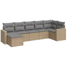 vidaXL 7 részes bézs polyrattan kerti ülőgarnitúra párnákkal (3251616) kerti bútor