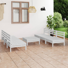 vidaXL 7 részes fehér tömör fenyőfa kerti ülőgarnitúra kerti bútor