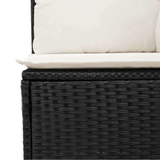 vidaXL 7 részes fekete polyrattan akácfa kerti ülőgarnitúra párnával kerti bútor