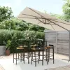 vidaXL 7-részes fekete polyrattan és tömör akácfa kerti bárszett