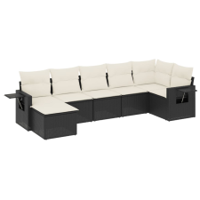 vidaXL 7 részes fekete polyrattan kerti ülőgarnitúra párnával (3220475) kerti bútor