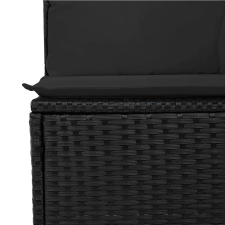 vidaXL 7 részes fekete polyrattan kerti ülőgarnitúra párnával (3227707) kerti bútor
