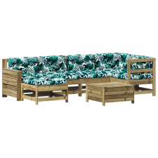 vidaXL 7 részes impregnált fenyőfa kerti ülőgarnitúra párnával (3250923) kerti bútor