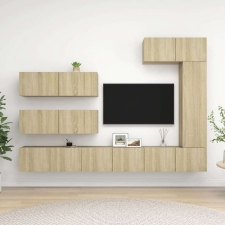 vidaXL 7 részes sonoma-tölgyszínű forgácslap TV-szekrényszett bútor