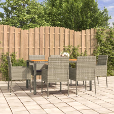 vidaXL 7-részes szürke polyrattan kerti ülőgarnitúra párnákkal kerti bútor