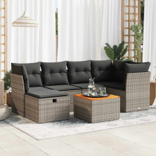 vidaXL 7 részes szürke polyrattan kerti ülőgarnitúra párnákkal kerti bútor
