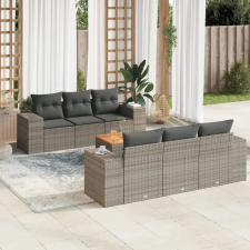 vidaXL 7 részes szürke polyrattan kerti ülőgarnitúra párnákkal kerti bútor