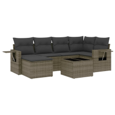 vidaXL 7 részes szürke polyrattan kerti ülőgarnitúra párnákkal (3220469) kerti bútor