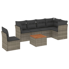 vidaXL 7 részes szürke polyrattan kerti ülőgarnitúra párnákkal (3223666) kerti bútor