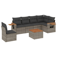 vidaXL 7 részes szürke polyrattan kerti ülőgarnitúra párnákkal (3226865) kerti bútor
