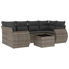 vidaXL 7 részes szürke polyrattan kerti ülőgarnitúra párnákkal (3253457) kerti bútor