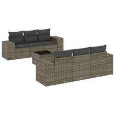vidaXL 7 részes szürke polyrattan kerti ülőgarnitúra párnákkal (3254647) kerti bútor