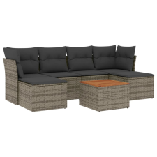 vidaXL 7 részes szürke polyrattan kerti ülőgarnitúra párnákkal (3256102) kerti bútor