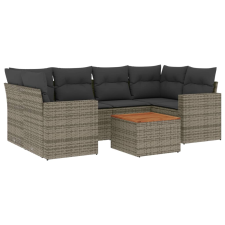 vidaXL 7 részes szürke polyrattan kerti ülőgarnitúra párnákkal (3256354) kerti bútor