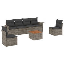 vidaXL 7 részes szürke polyrattan kerti ülőgarnitúra párnákkal (3256844) kerti bútor